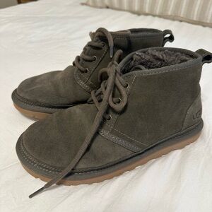 UGG Gray Green Suede Ankle Boots